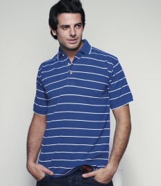 Custom Henbury Mid Stripe Pique Polo Shirt